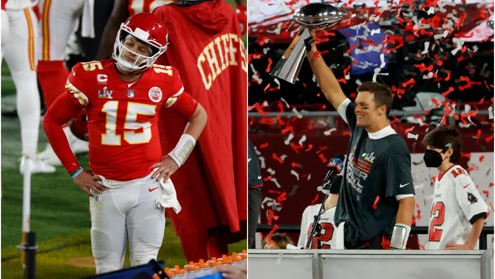 Patrick Mahomes y Tom Brady