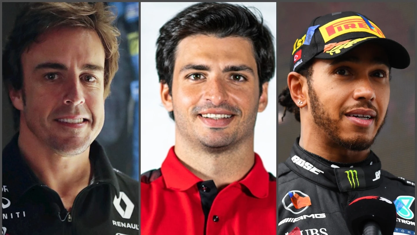 Alonso, Sainz y Hamilton Alonso, Sainz y Hamilton