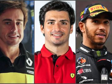 Alonso, Sainz y Hamilton