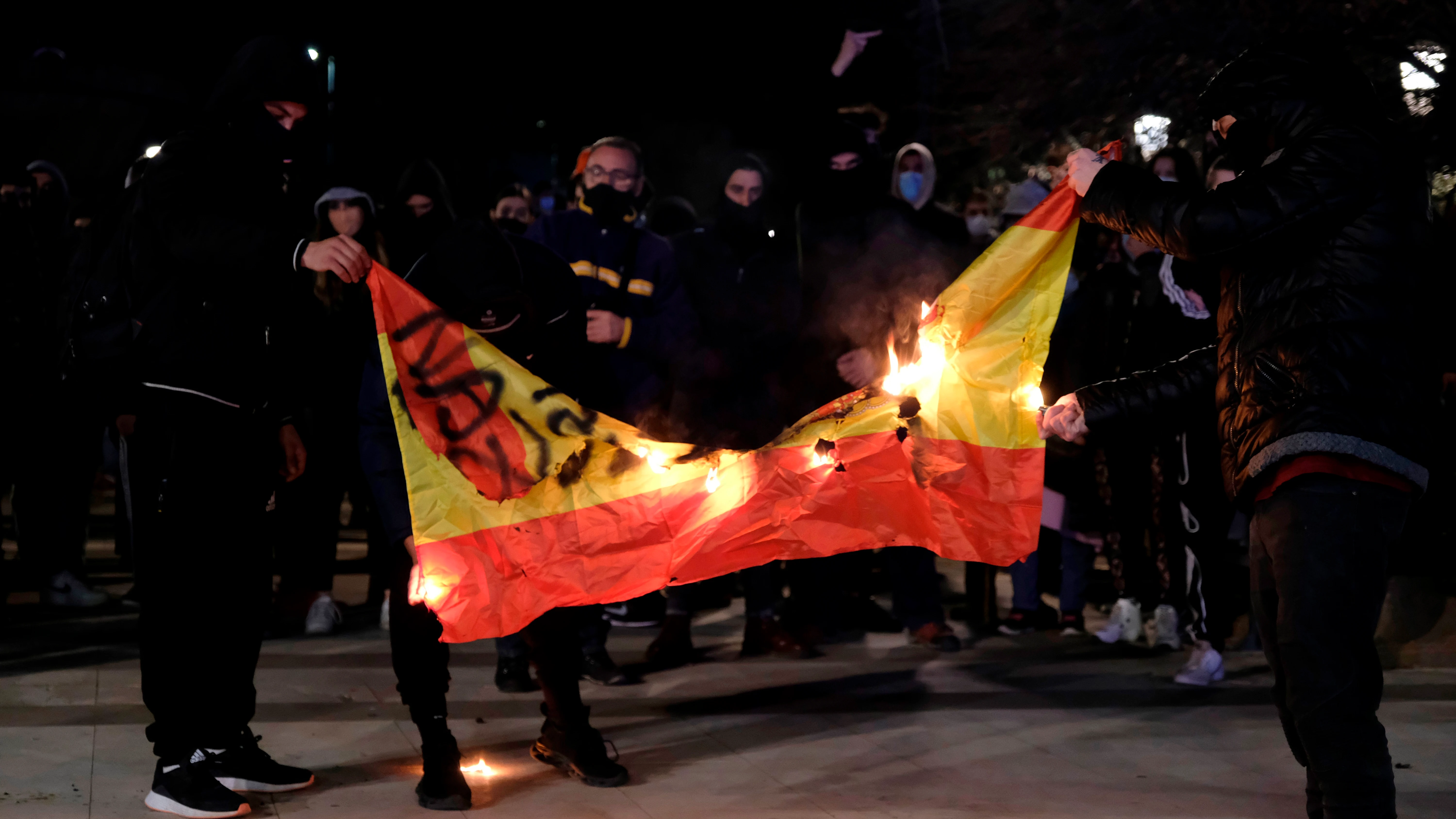 Imagen de las manifestaciones contra la encarcelación de Pablo Hasél en Lleida