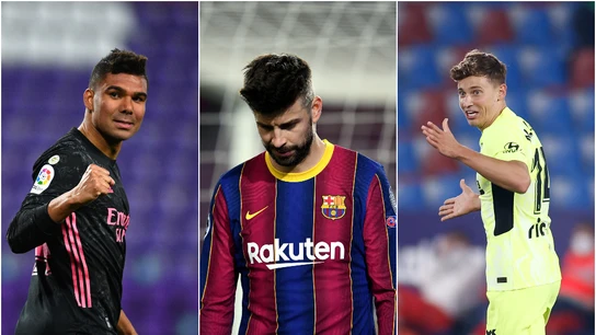 Casemiro, Piqué y Marcos Llorente Casemiro, Piqué y Marcos Llorente