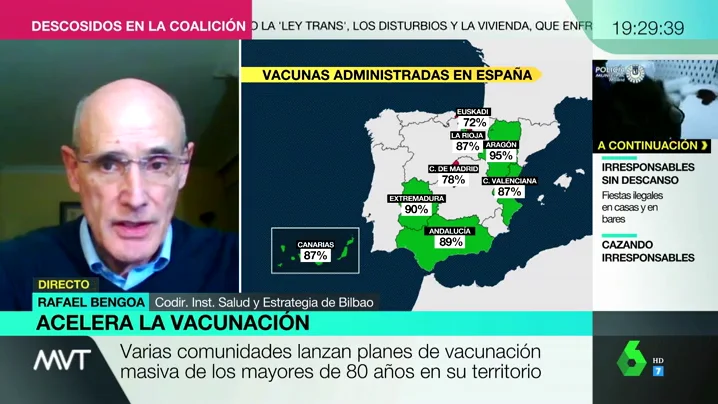 Un exdirectivo de la OMS advierte de no confiarse por la vacunación de los más vulnerables: "Vamos a ver problemas en otros grupos de edad"