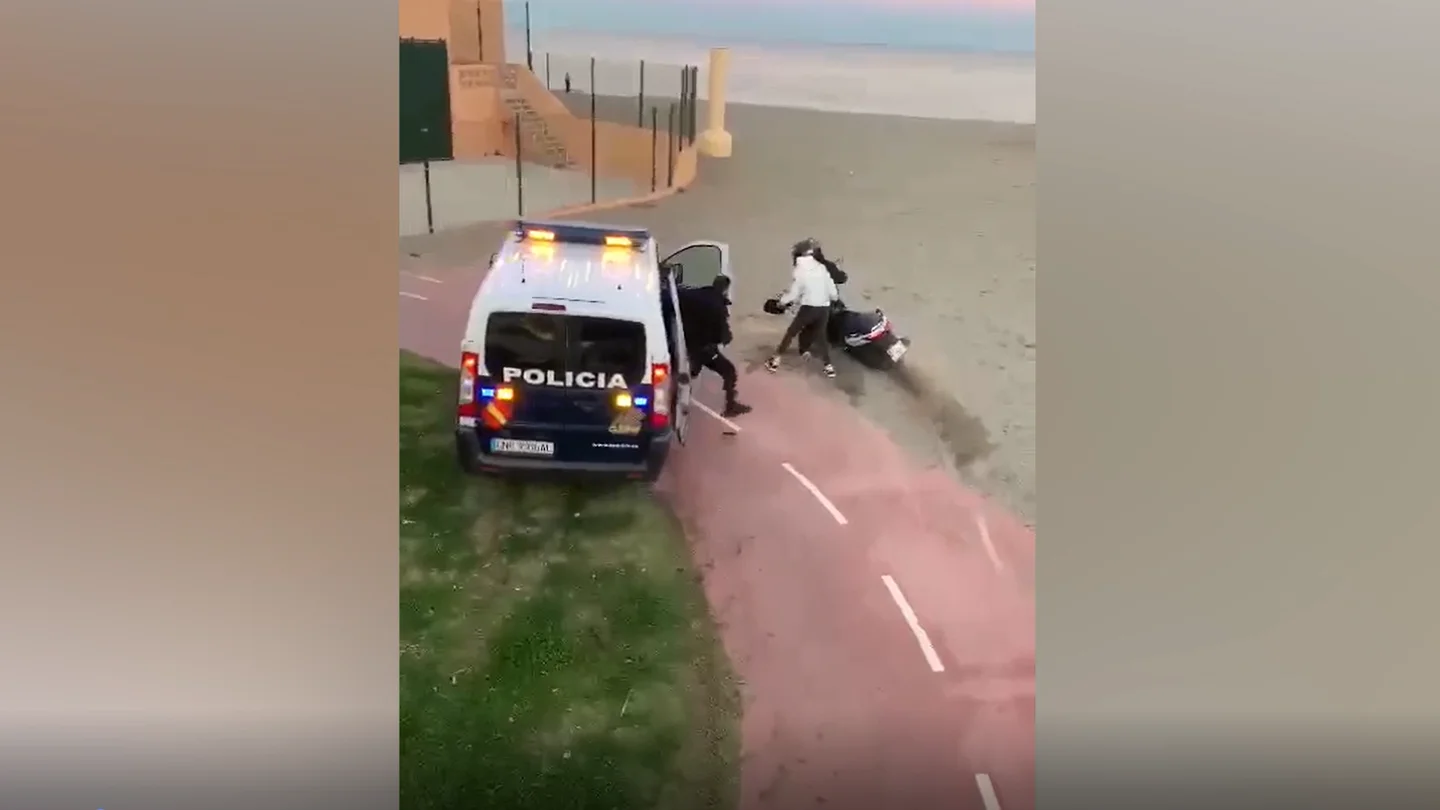 Imagen del momento de la persecución Atraco