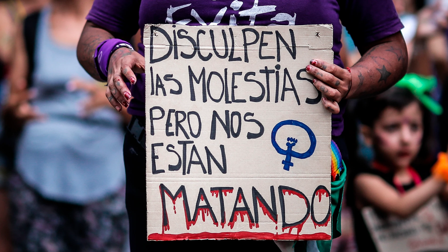 Manifestación contra los feminicidios en Argentina