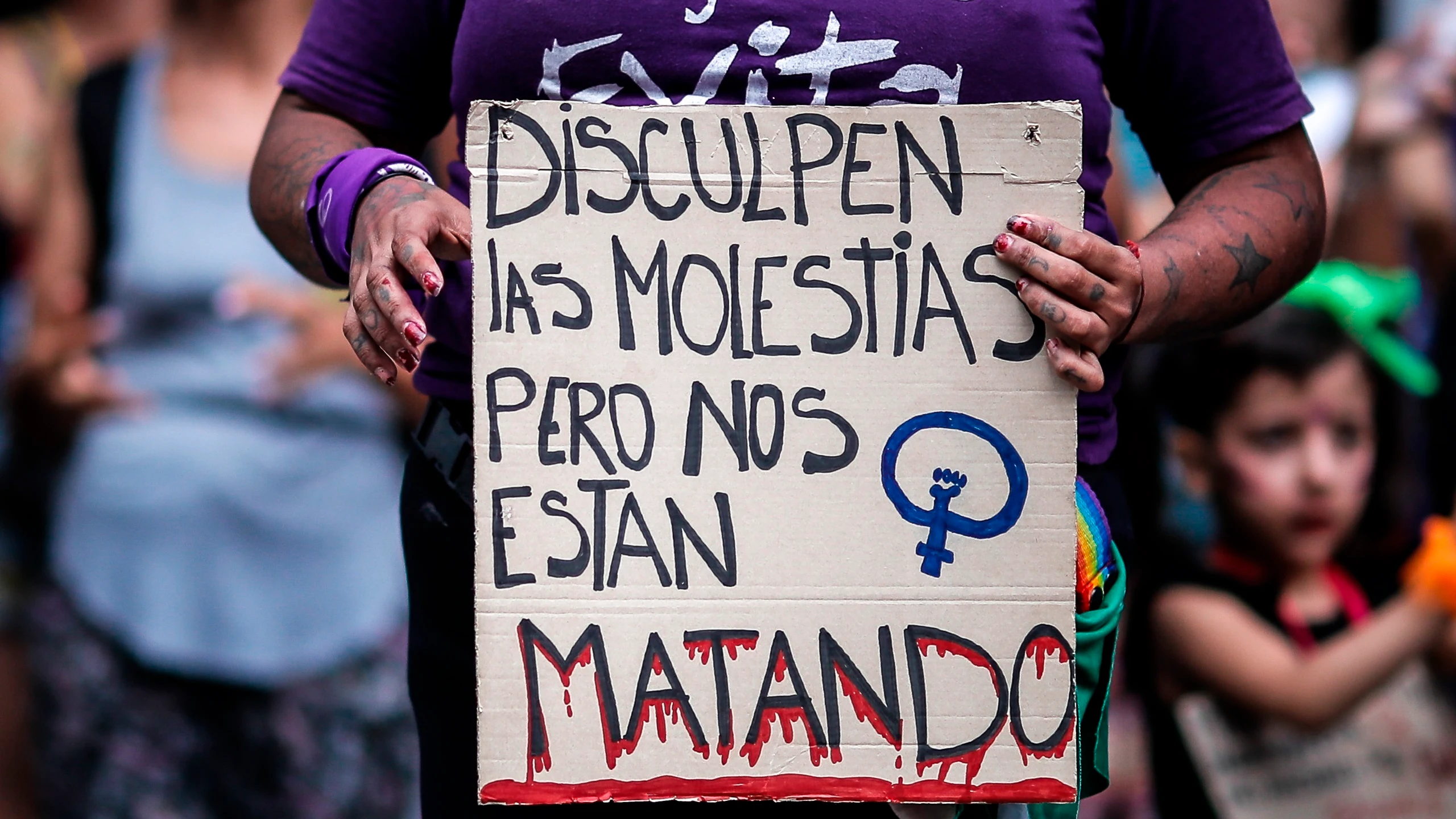 Manifestación contra los feminicidios en Argentina