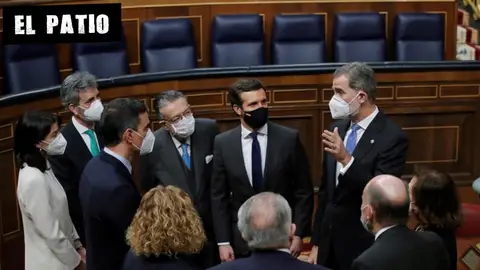 Corrillo del rey con Sánchez y Casado, entre otros Corrillo del rey con Sánchez y Casado, entre otros