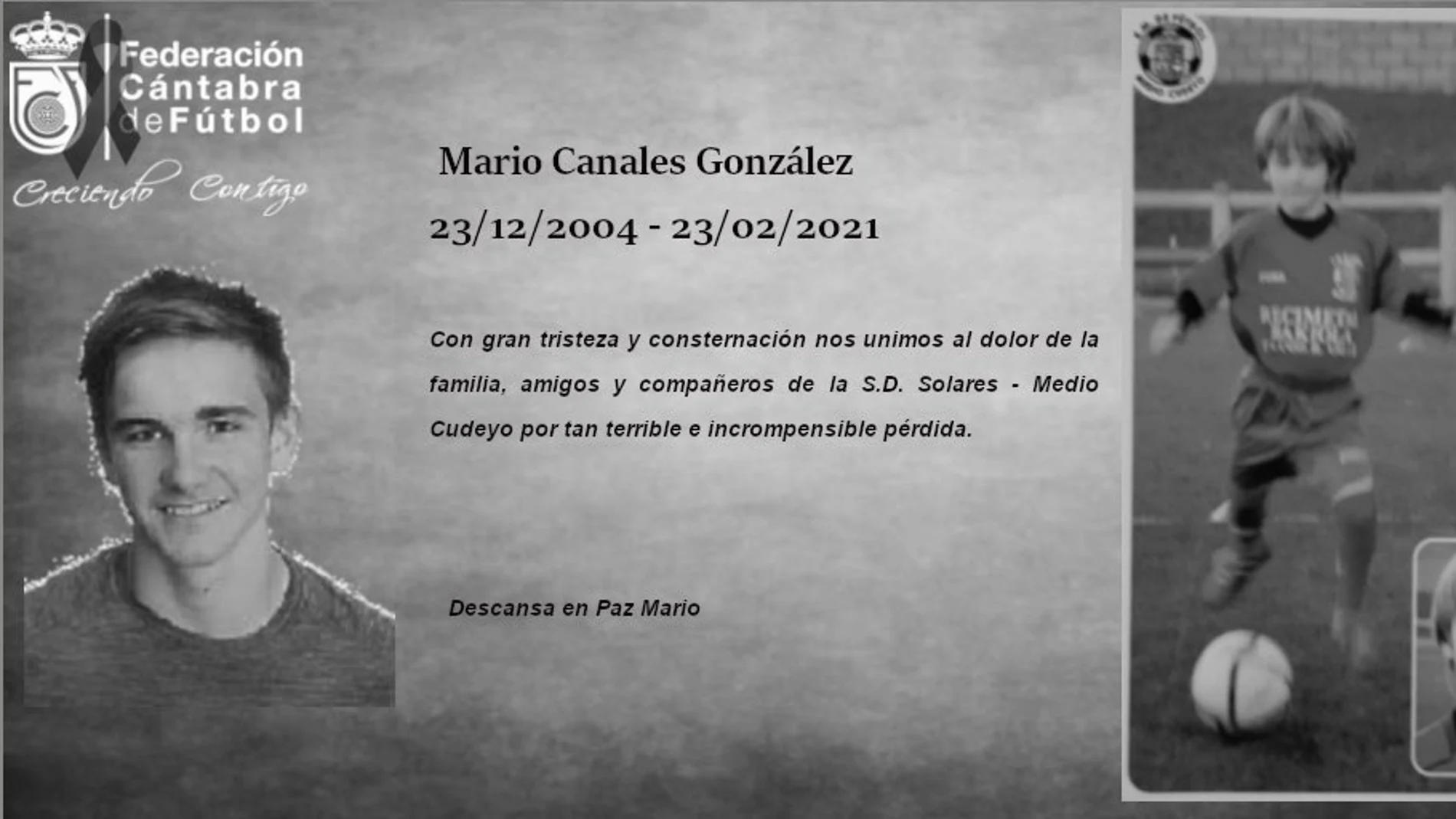 Mario Canales, canterano de 16 años de la SD Solares