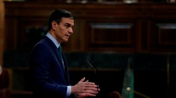 l presidente del Gobierno, Pedro Sánchez, interviene este miércoles durante la sesión de control en el Congreso de los Diputados