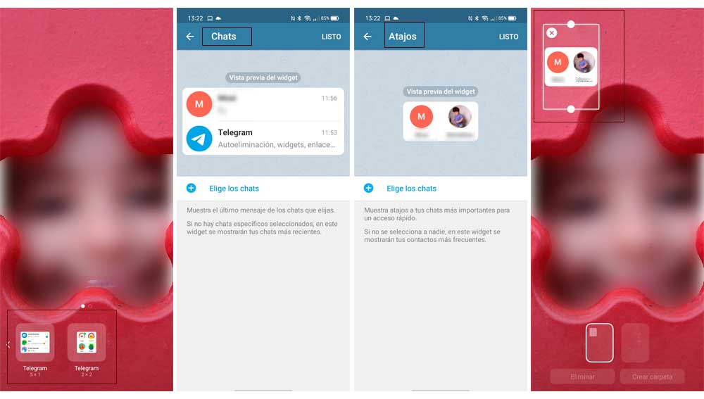 Colocando los nuevos widgets de Telegram