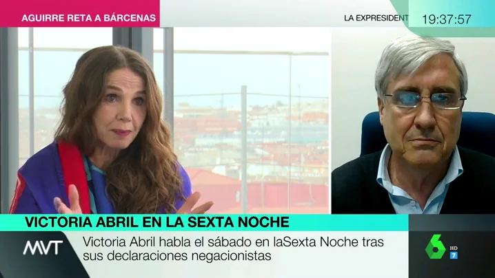 La reacción del doctor Badiola al escuchar las palabras de Victoria Abril sobre las vacunas en laSexta Noche: "¡Pero, hombre... por favor! No sabe lo que está diciendo"