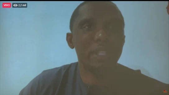 Samuel Eto'o, en el acto de Laporta Samuel Eto'o, en el acto de Laporta