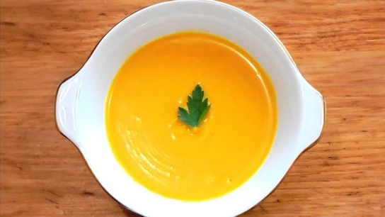 Imagen de una crema de calabaza Imagen de una crema de calabaza