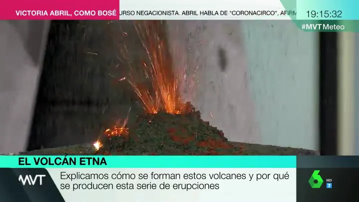 Experimento de 'MVT' con un volcán.