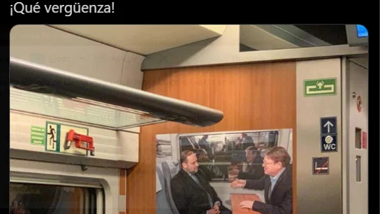 El tuit de indignación de Toni Cantó por una foto de Ábalos y Puig en el AVE Madrid-Valencia El tuit de indignación de Toni Cantó por una foto de Ábalos y Puig en el AVE Madrid-Valencia