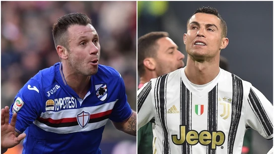 Cassano y Cristiano Ronaldo Cassano y Cristiano Ronaldo