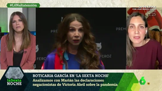 Boticaria García desmonta en un minutos la "sarta de mentiras" de Victoria Abril sobre el coronavirus y las vacunas Boticaria García desmonta en un minutos la "sarta de mentiras" de Victoria Abril sobre el coronavirus y las vacunas