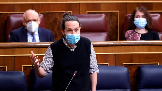 El vicepresidente segundo y ministro de Derechos Sociales y Agenda 2030, Pablo Iglesias, interviene en el Congreso de los Diputados El vicepresidente segundo y ministro de Derechos Sociales y Agenda 2030, Pablo Iglesias, interviene en el Congreso de los Diputados