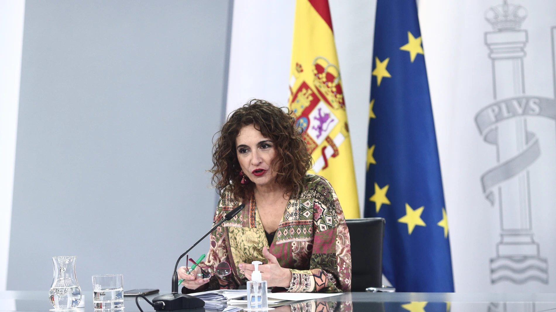 La ministra de Hacienda y portavoz del Gobierno, María Jesús Montero, durante la rueda de prensa posterior al Consejo de Ministros, en Madrid 