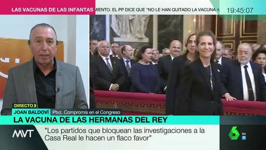 El rotundo mensaje de Joan Baldoví tras la vacunación de las infantas: "Tienen más cara que espalda" El rotundo mensaje de Joan Baldoví tras la vacunación de las infantas: "Tienen más cara que espalda"