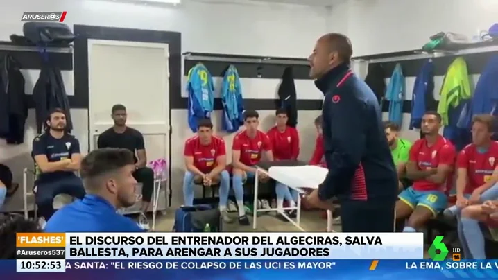 La charla viral de Salva Ballesta a los jugadores del Algeciras: "Salimos adelante como dios manda. Salimos y matamos"