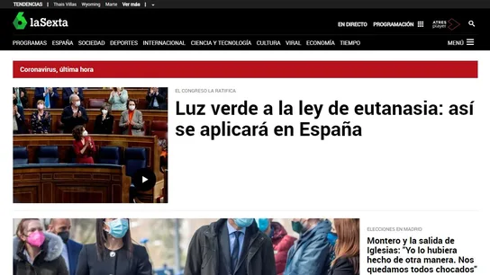 Portada de laSexta.com Portada de laSexta.com