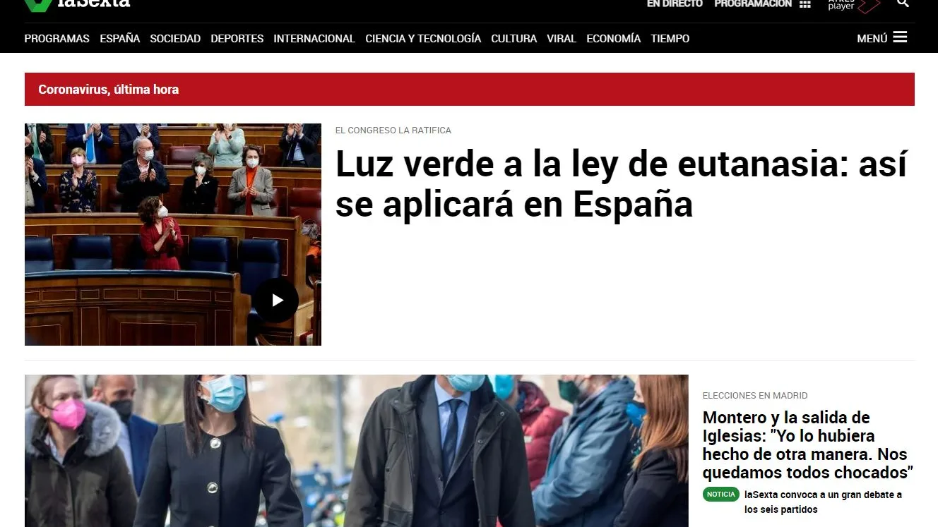 Portada de laSexta.com