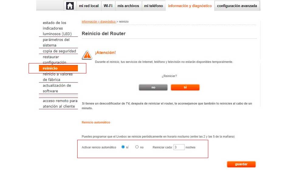 Programamdo el reinicio automático