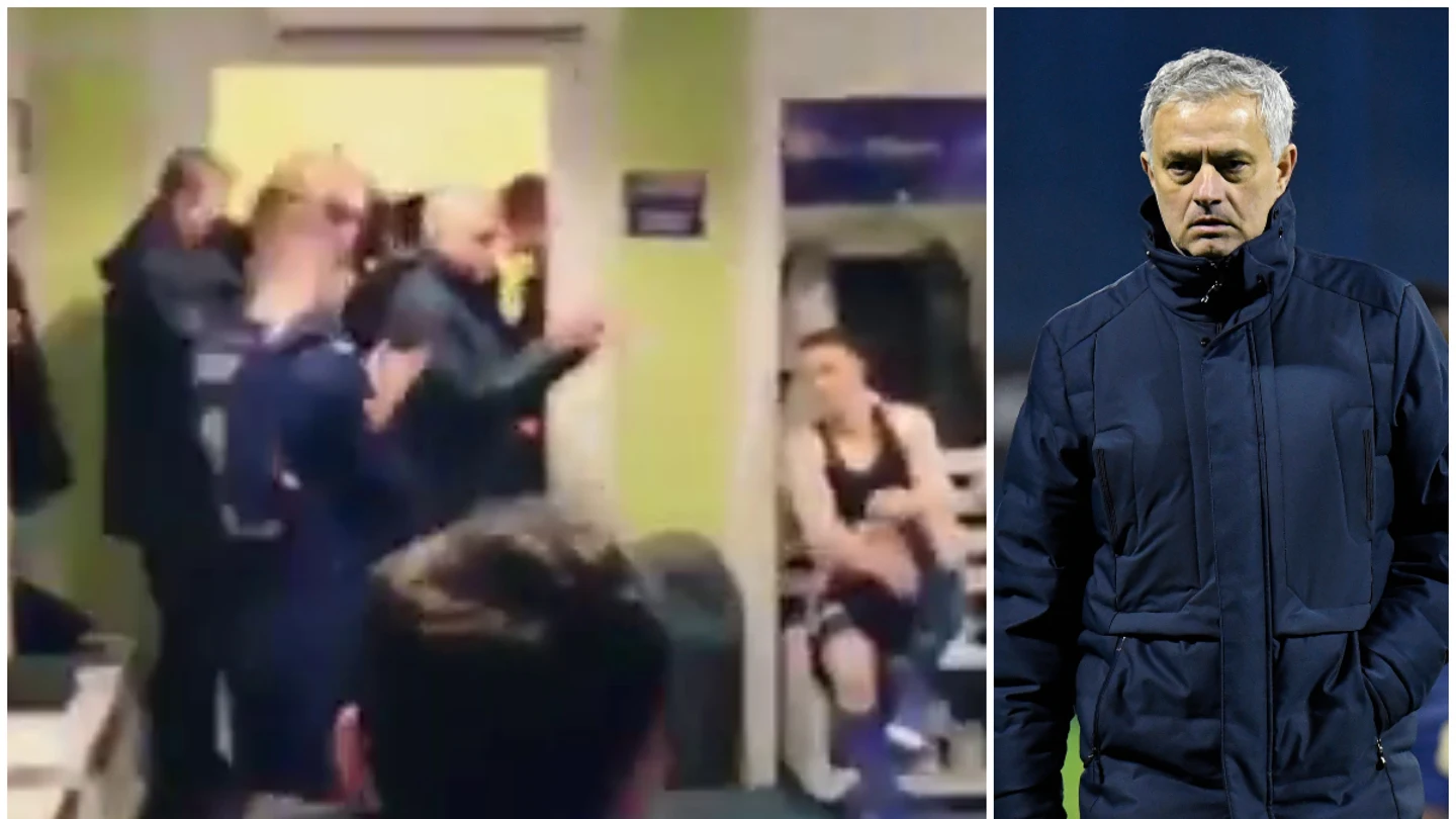 Jose Mourinho, en el vestuario del Dinamo de Zagreb Jose Mourinho, en el vestuario del Dinamo de Zagreb