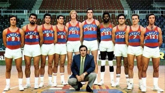 Plantilla del Bar&ccedil;a basket en la d&eacute;cada de los 80, con Charles Thomas en sus filas
