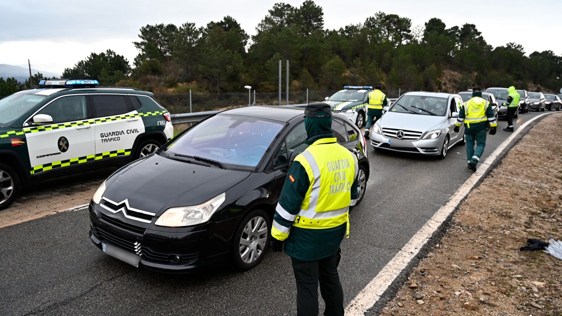 Control de la Guardia Civil en Madrid