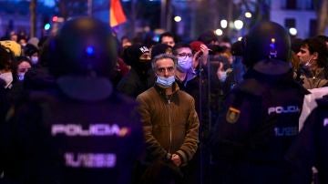 La Policía vigila la manifestación a favor de Hasél en Madrid de este sábado