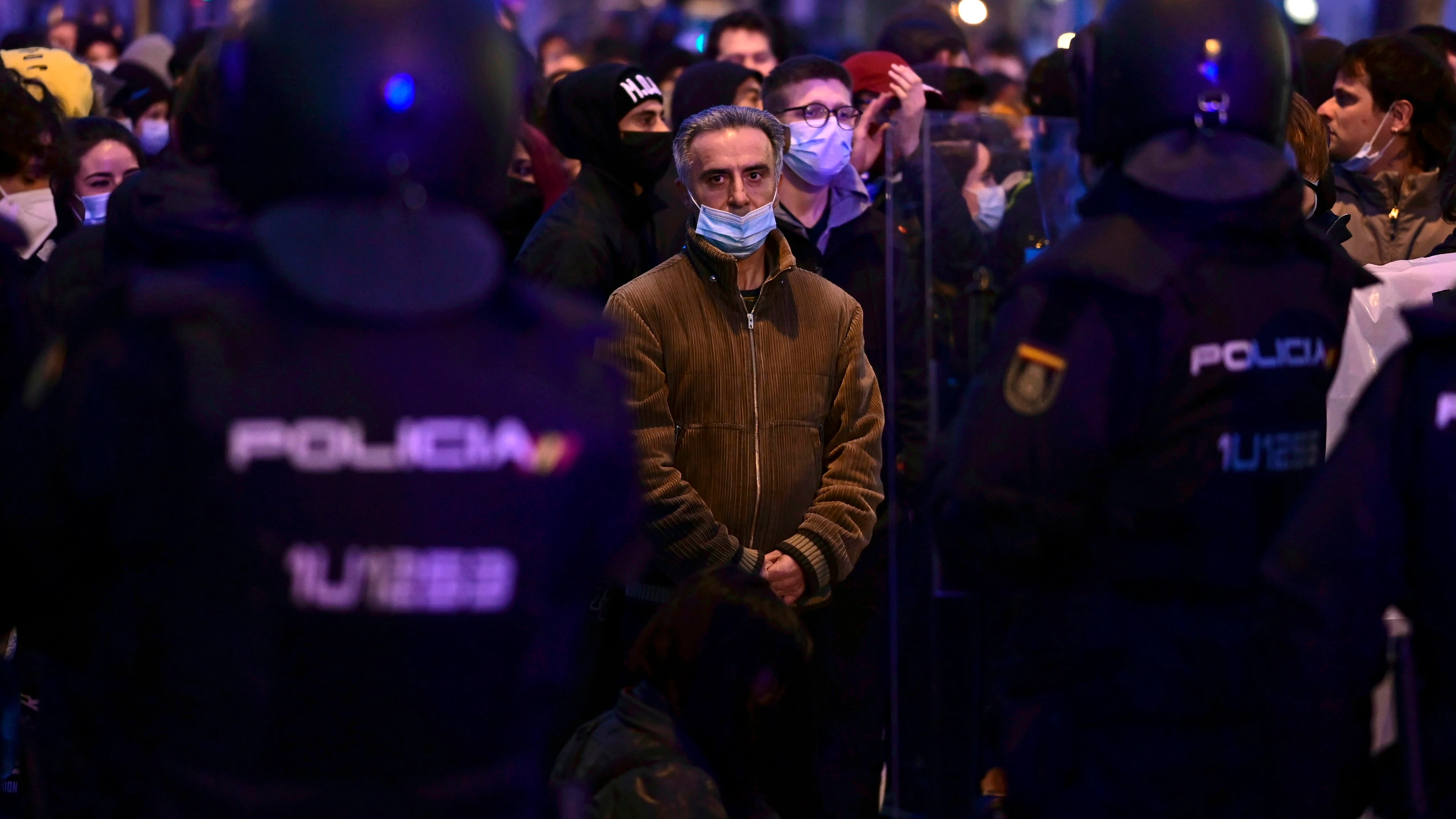 La Policía vigila la manifestación a favor de Hasél en Madrid de este sábado