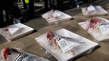 Bandejas de 'carne humana' en Barcelona
