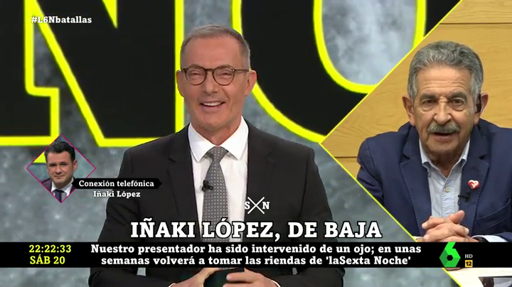 El mensaje de Miguel Ángel Revilla a Iñaki López tras conocer su ausencia  en laSexta Noche por un problema médico