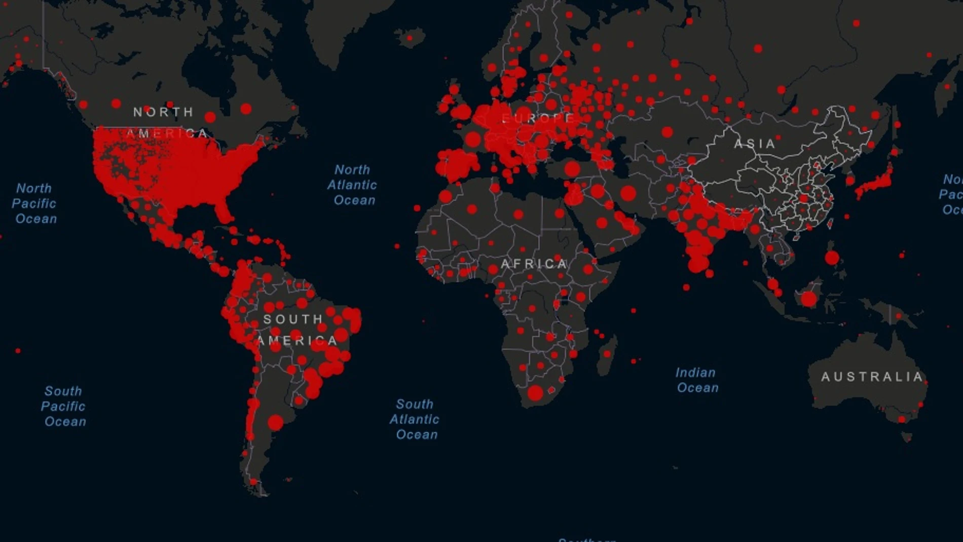 Datos de coronavirus en todo el mundo