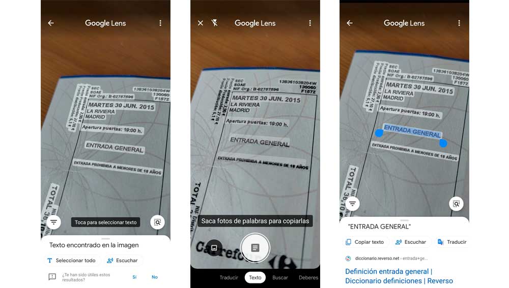 Copiando texto de una foto
