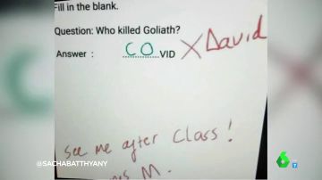 "¿Quién mató a Goliat?": la divertida respuesta de un niño en un examen que enfada a su profesor