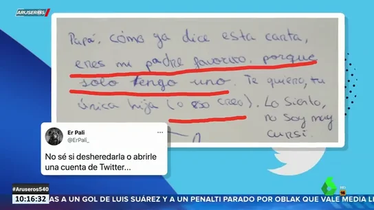 "Eres mi padre favorito porque solo tengo uno": la sorprendente felicitación de una niña por el Día del Padre "Eres mi padre favorito porque solo tengo uno": la sorprendente felicitación de una niña por el Día del Padre