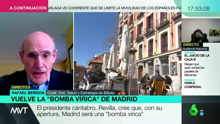 Rafael Bengoa explica la "paradoja" de Semana Santa: "Es posible controlar los aeropuertos, pero no hacer PCR para viajar entre CCAA"