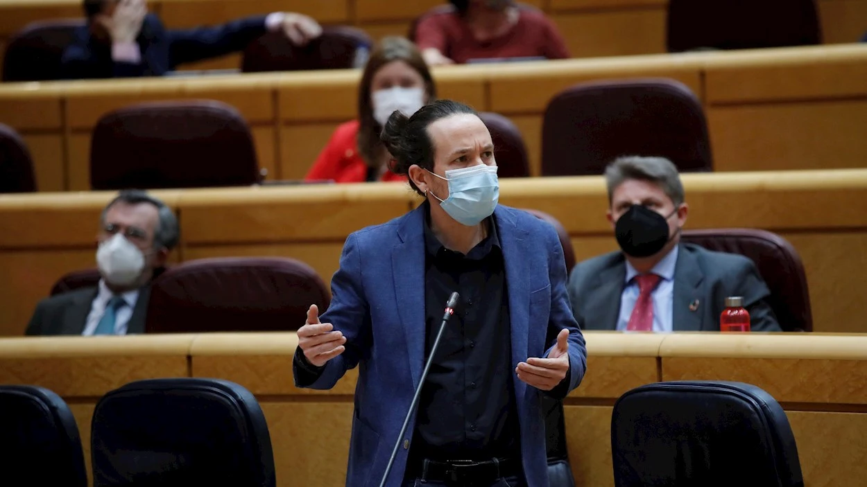 Pablo Iglesias, interviene durante la sesión de control al Gobierno 