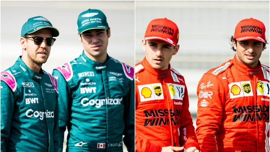 Sebastian Vettel, Lance Stroll, Charles Leclerc y Carlos Sainz Sebastian Vettel, Lance Stroll, Charles Leclerc y Carlos Sainz