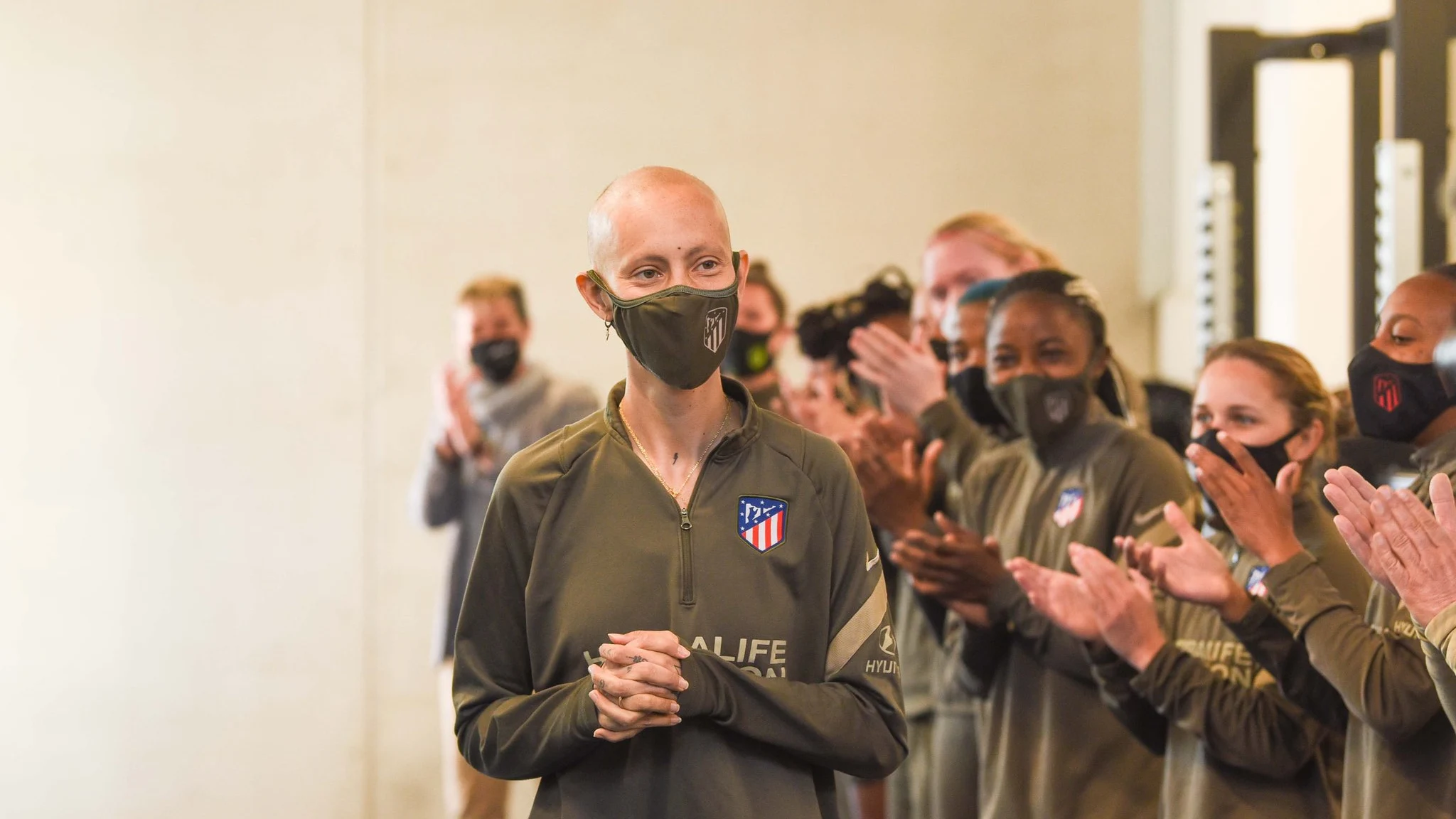 Virginia Torrecilla, en su vuelta a los entrenamientos con el Atleti