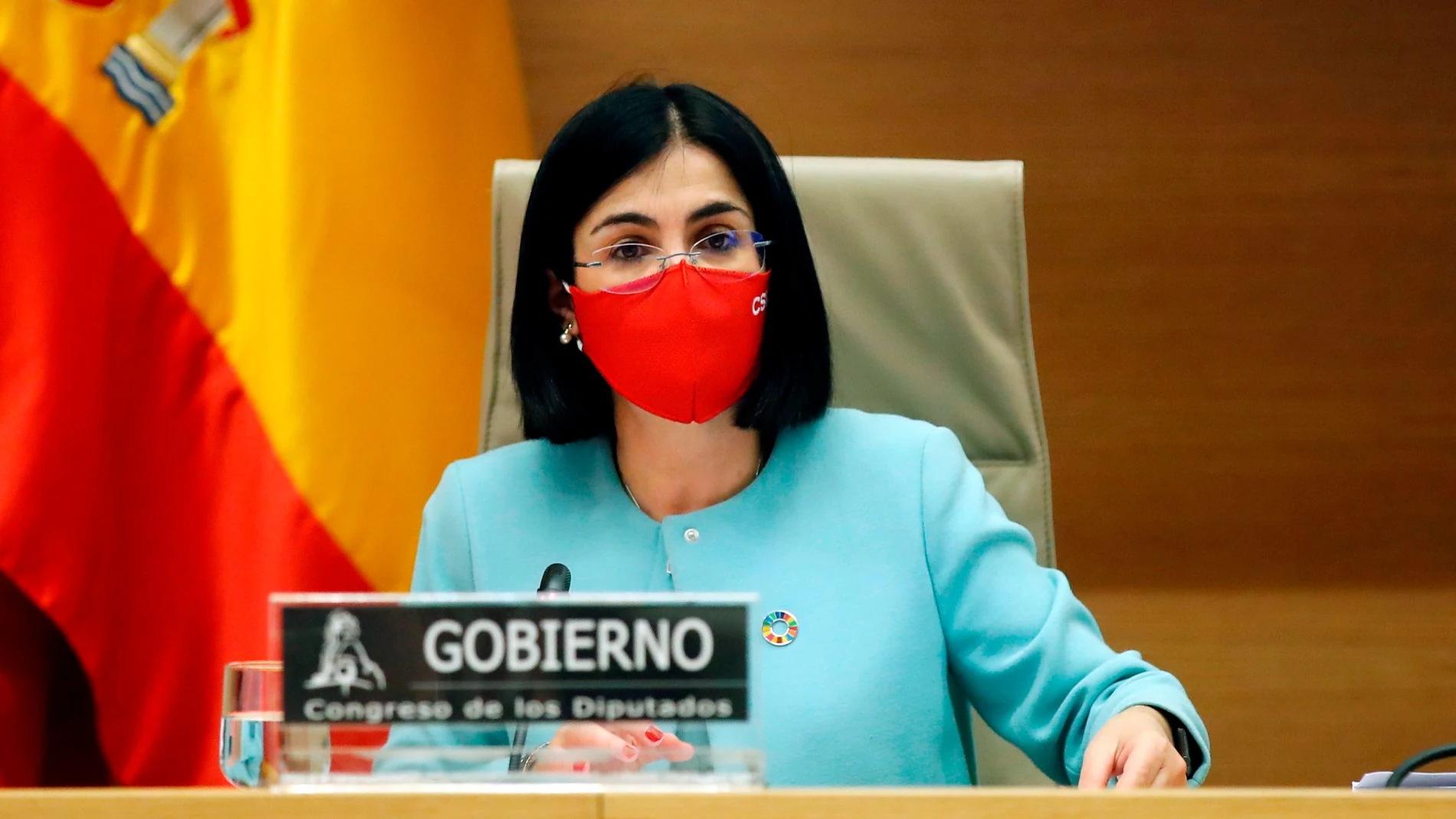 La ministra de Sanidad, Carolina Darias, en el Congreso de los Diputados