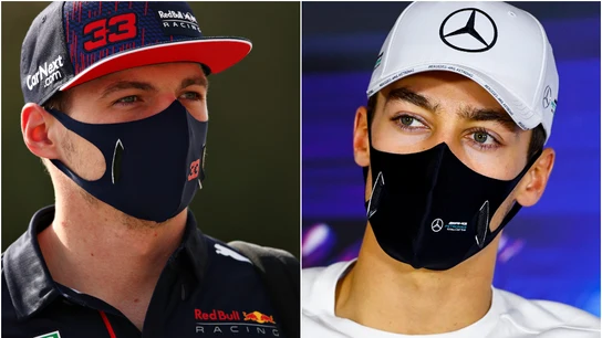 Max Verstappen y George Russell Max Verstappen y George Russell
