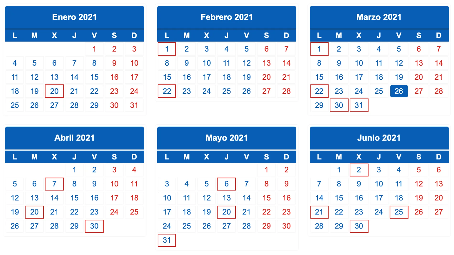 Calendario de la declaración de la renta en 2021