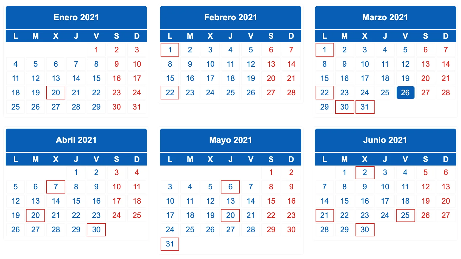 Calendario de la declaración de la renta en 2021