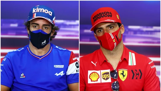 Fernando Alonso y Carlos Sainz en el GP de Baréin Fernando Alonso y Carlos Sainz en el GP de Baréin