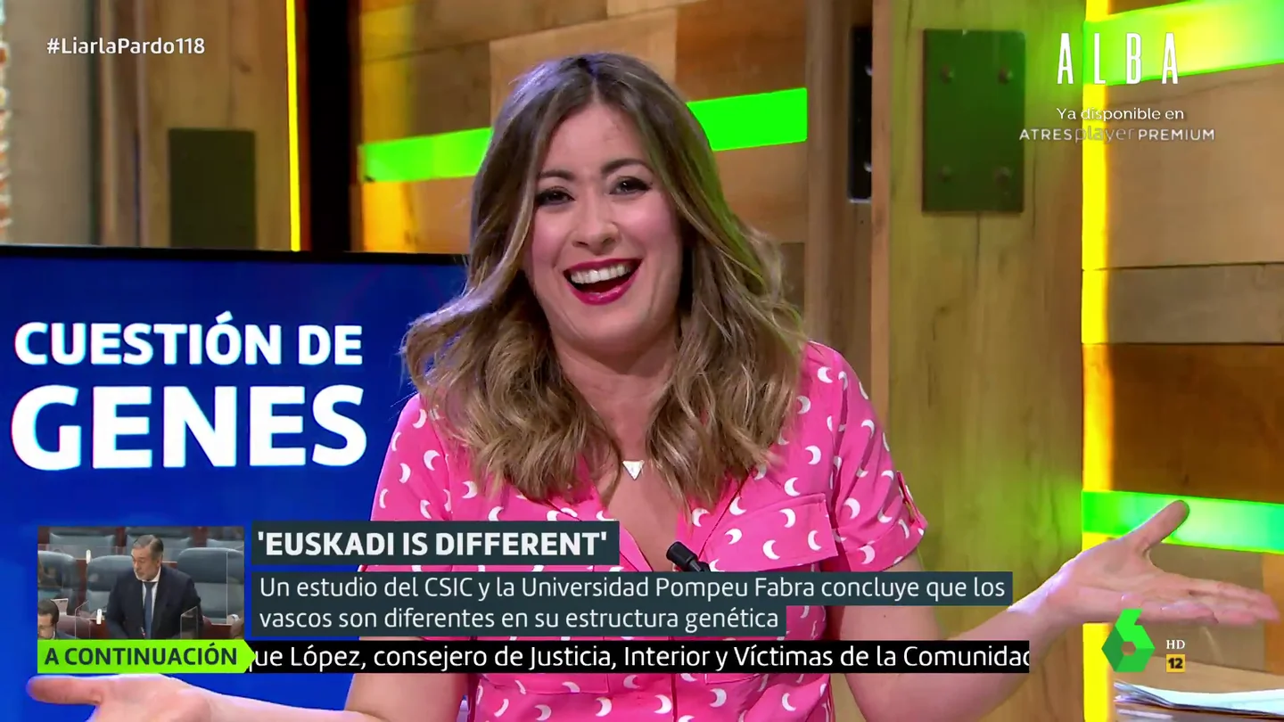 Inés Paz desata las risas en el plató de Liarla Pardo al hablar de la genética de los vascos: "Nos deja locos" Inés Paz desata las risas en el plató de Liarla Pardo al hablar de la genética de los vascos: "Nos deja locos"
