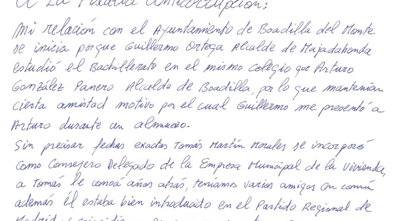 Parte de la carta enviada por Francisco Correa a la Fiscalía Anticorrupción.