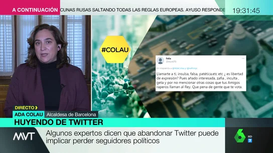 Ada Colau explica los motivos por los que deja Twitter Ada Colau explica los motivos por los que deja Twitter